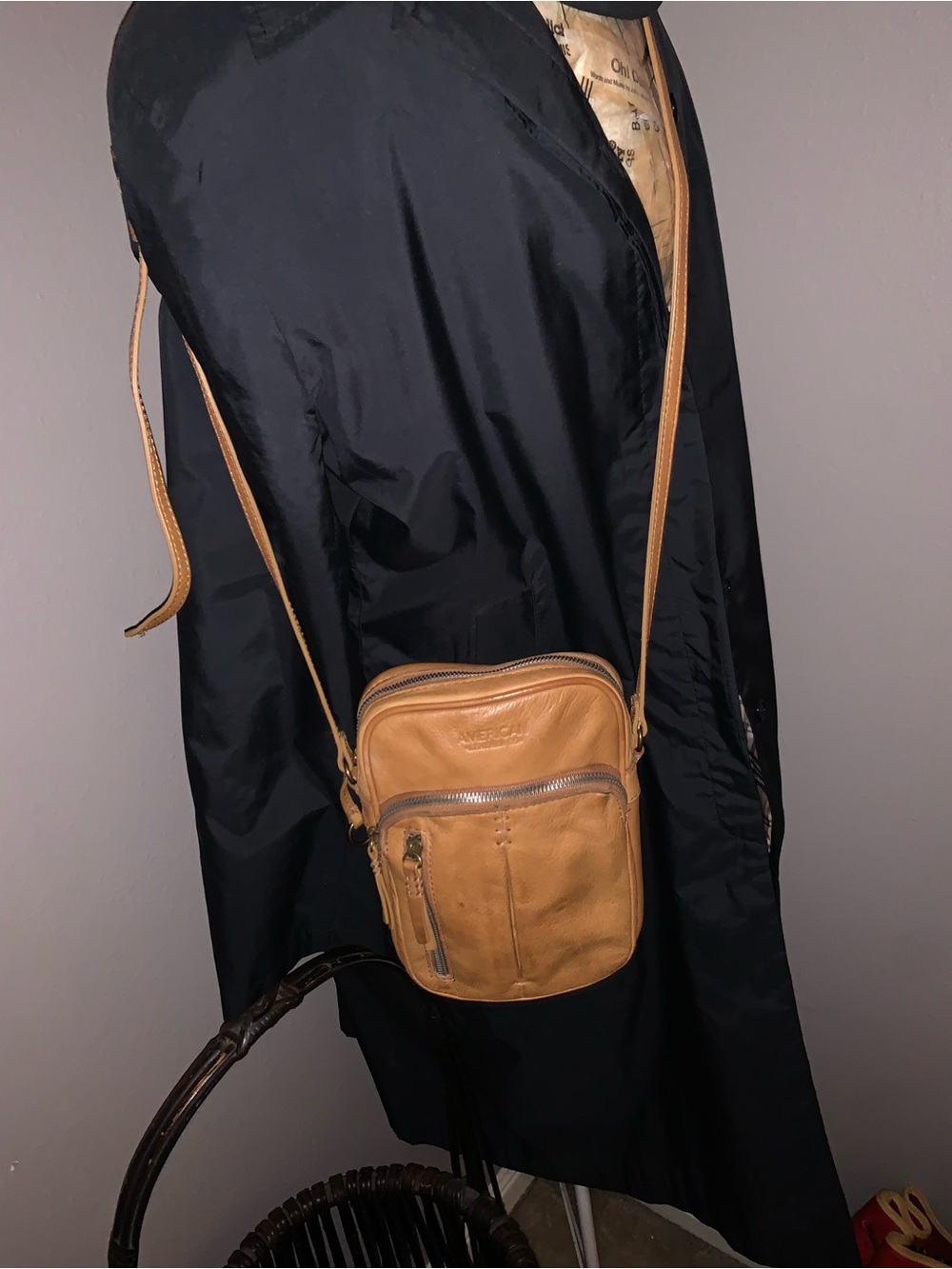 American Leather Company Leather Crossbody Messenger Bag in Tan